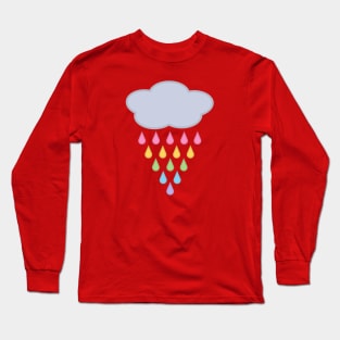 Raining Rainbow Rain Cloud in Pink Long Sleeve T-Shirt